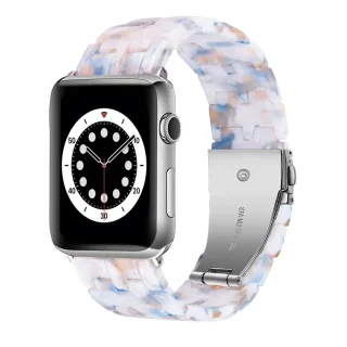 Apple Watch Band Five-Bead Resin Strap Floral Blue